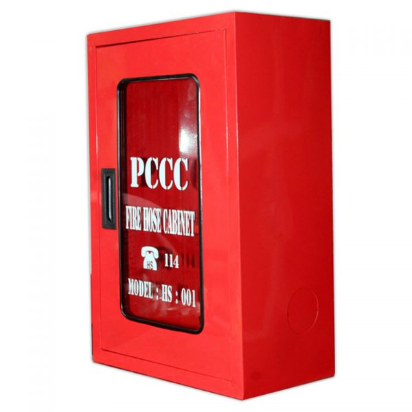 TỦ CHỮA CHÁY VÁCH TƯỜNG 400x600x200MM – MẶT KÍNH CÓ KHÓA